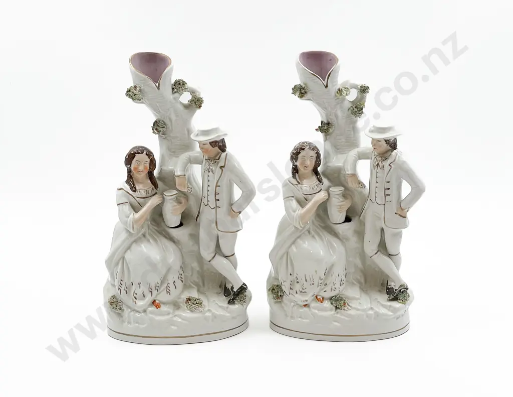 Pair of Staffordshire Group Figures Image 1++