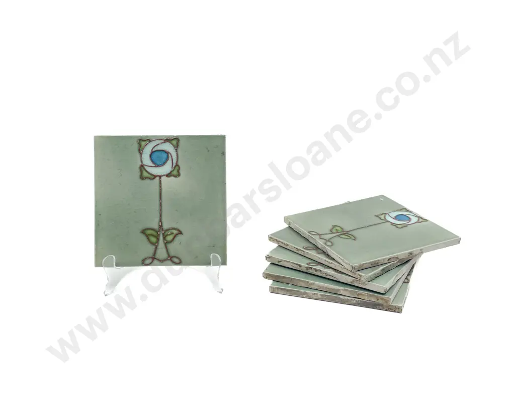 Six Vintage Decorative Tiles Image 1++