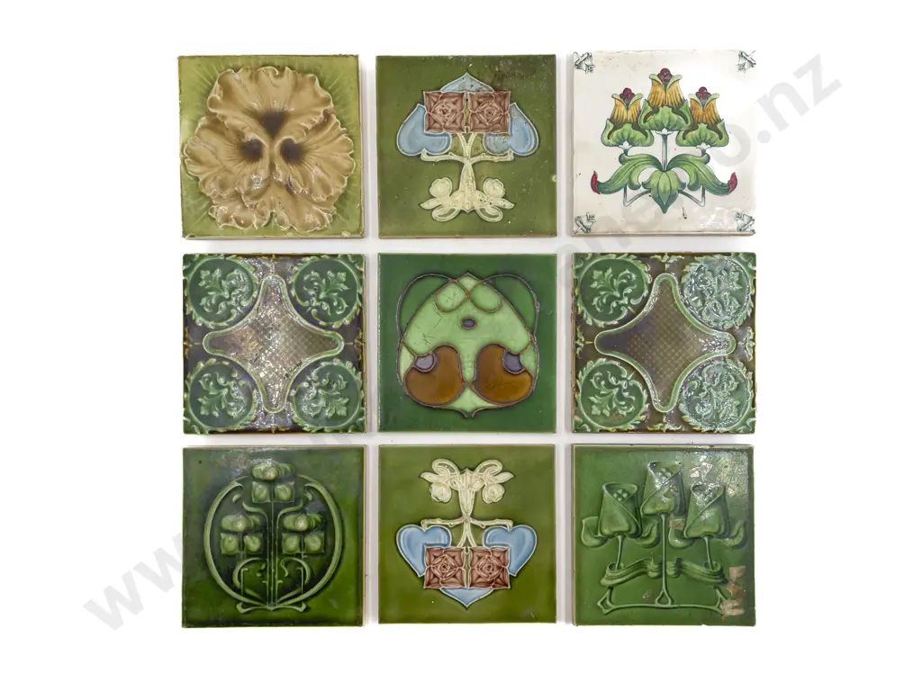 Eleven Assorted Decorative Vintage Tiles Image 1++