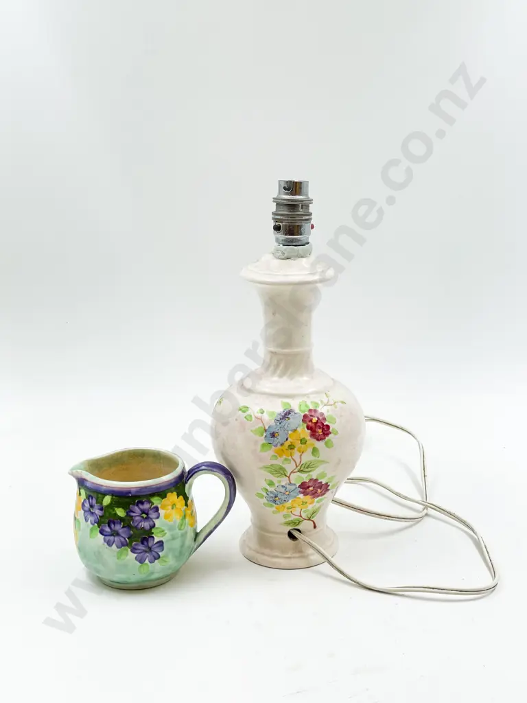 Floral Decorated Vase with E. Radford Jug Image 1++