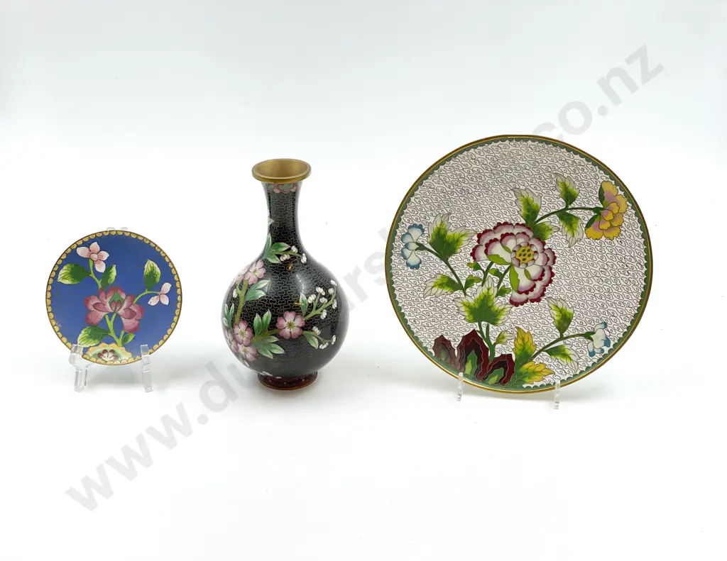 Three Pieces of Cloisonné Image 1++