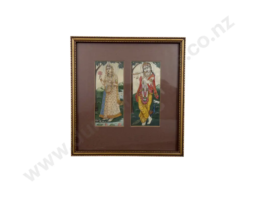 Framed Pair of Moghul Works on Ivory Image 1++