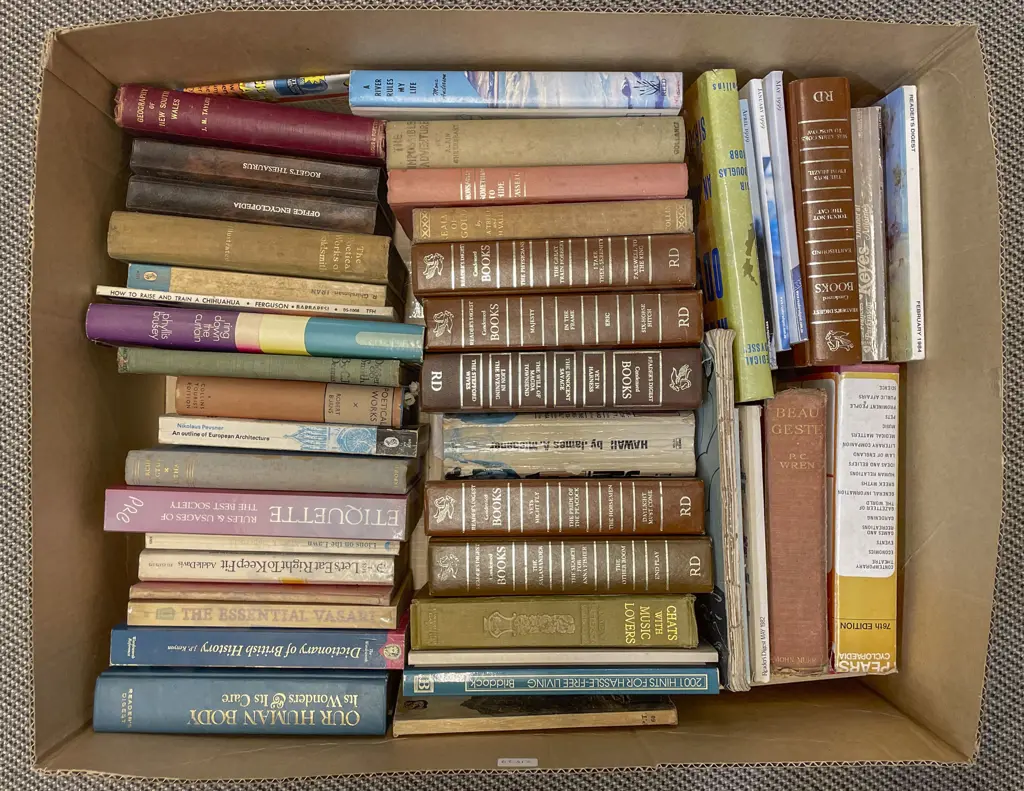 Box of Assorted Books Image 1++