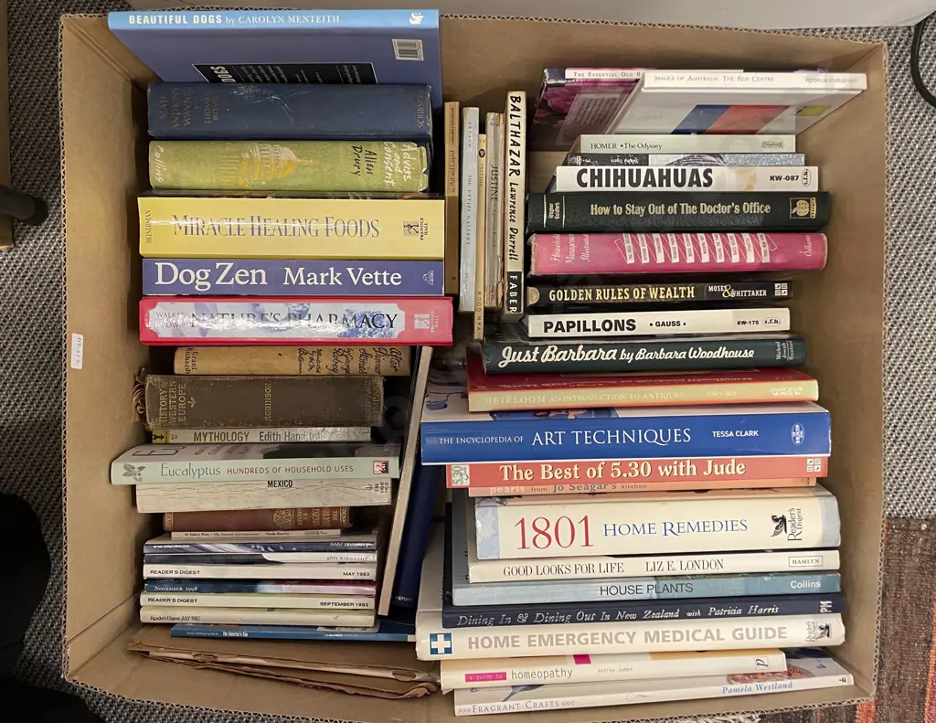 Box of Assorted Books Image 1++