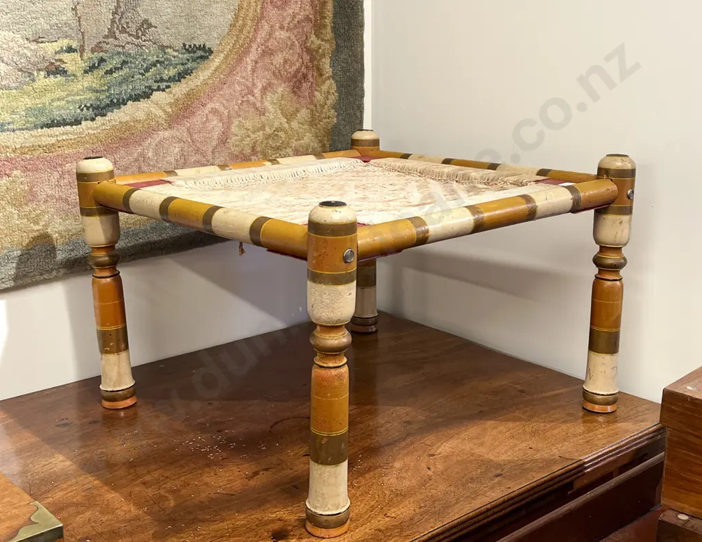 Vintage Painted Footstool Image 1++