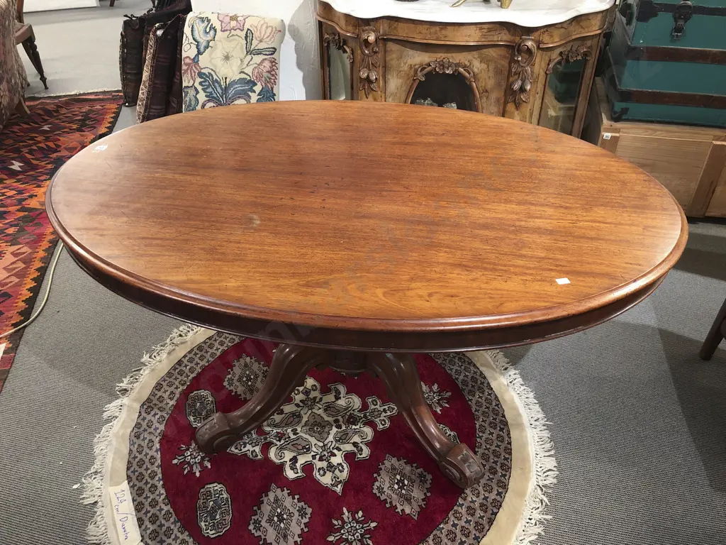 Victorian Mahogany Oval Breakfast Table Image 1++