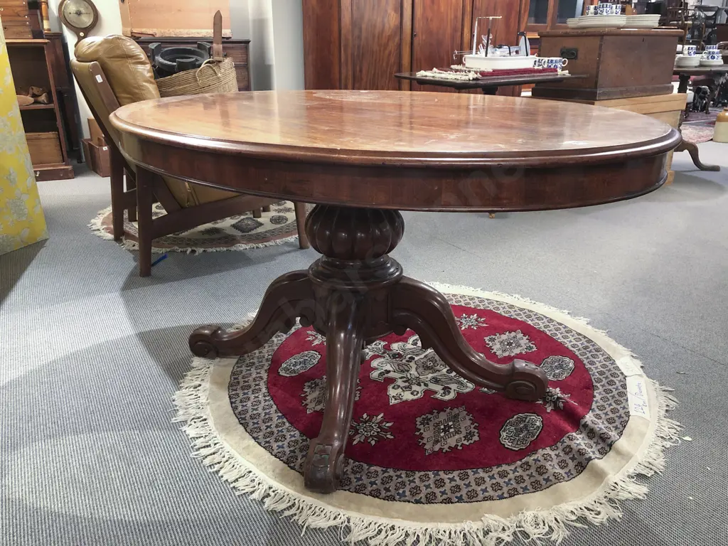 Victorian Mahogany Oval Breakfast Table Image 1++