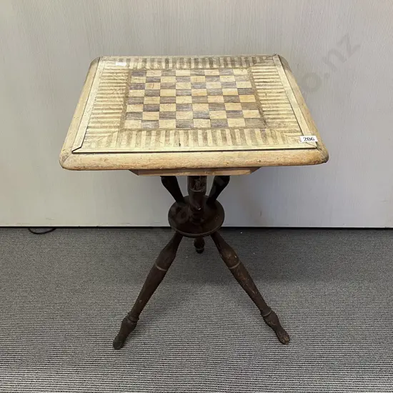 Faded Victorian Games Table with Gypsy Base