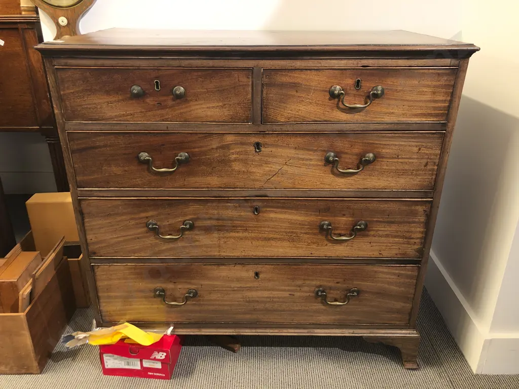 Geo III Mahogany Flat Front Chest (Faults) Image 1++