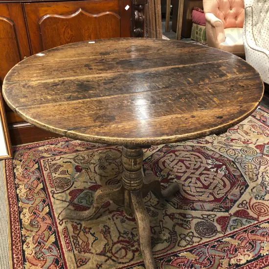 Geo III Oak Circular Snap Top Wine Table