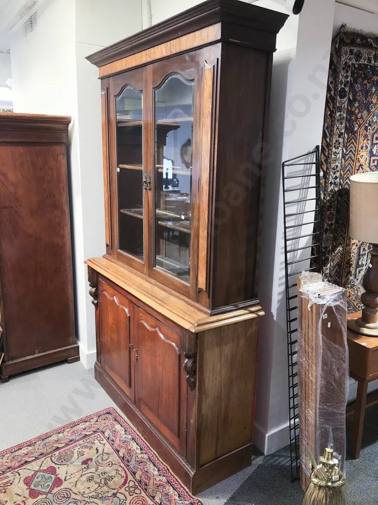 C19th NZ Colonial Cabinet Bookcase Image 1++