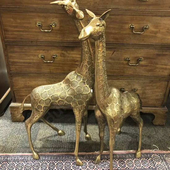Pair of Ornamental Brass Giraffe
