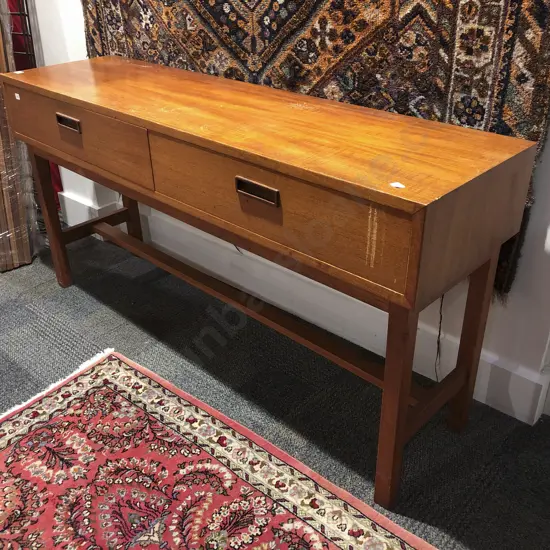 Retro Teak Two Drawer Hall Table