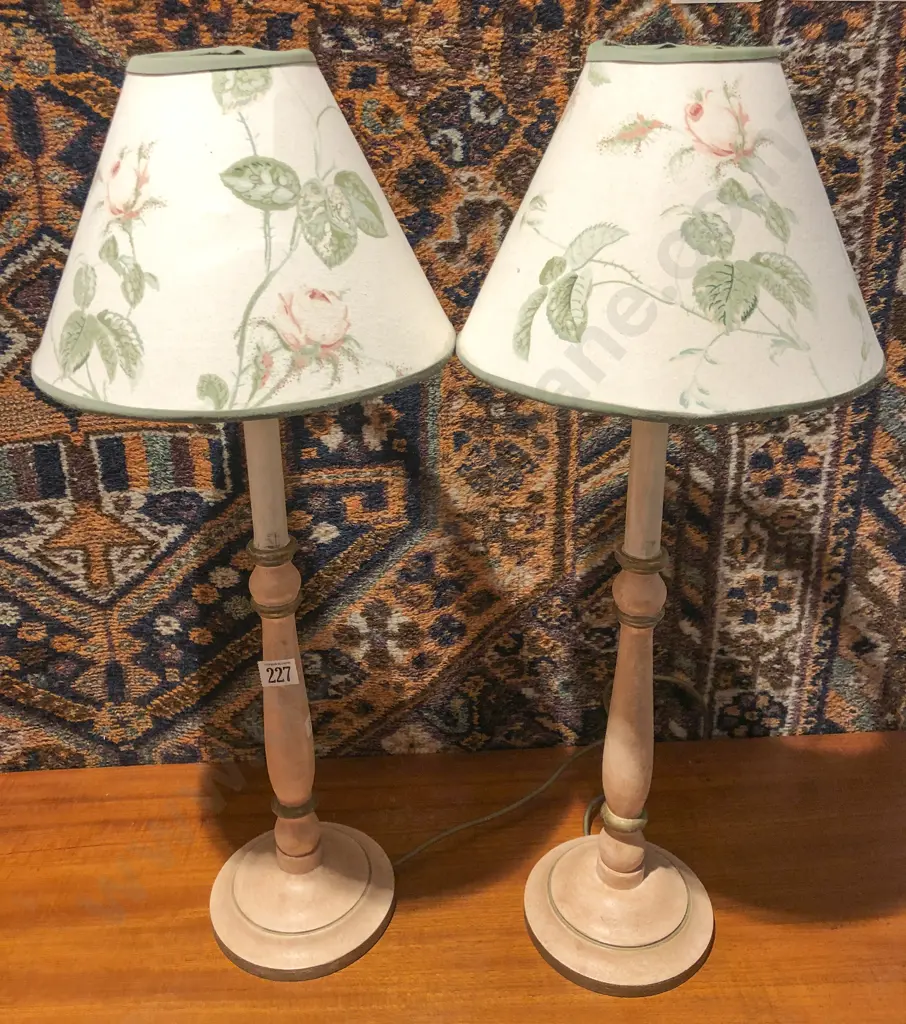 Pair of Painted Table Lamps Image 1++