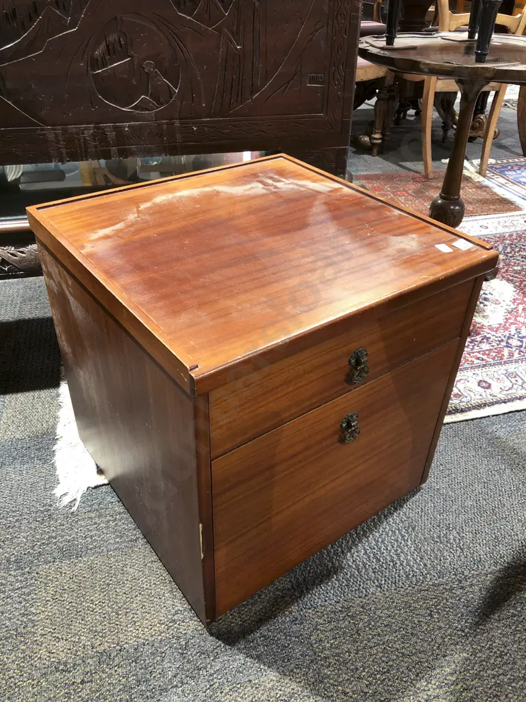 Small Teak Filing Cabinet Image 1++