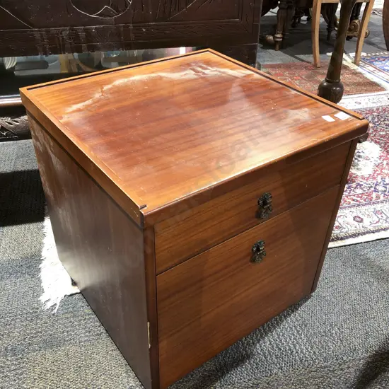 Small Teak Filing Cabinet