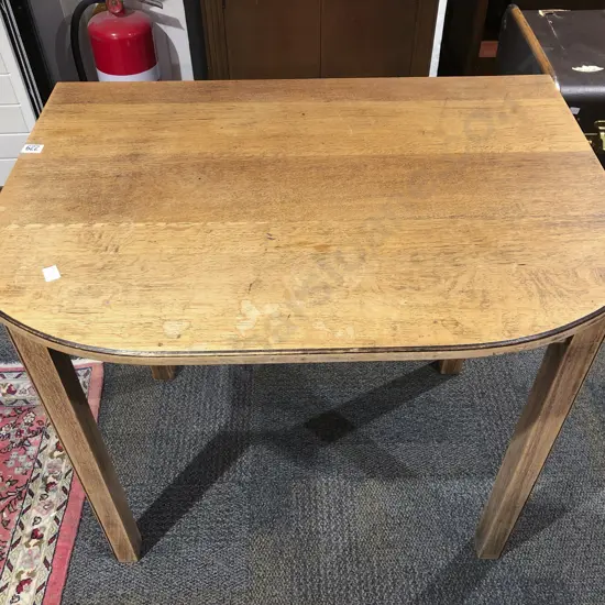 Light Oak D Shaped Side Table