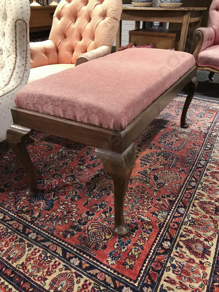 Mahogany Rectangular Dressing Stool Image 1++