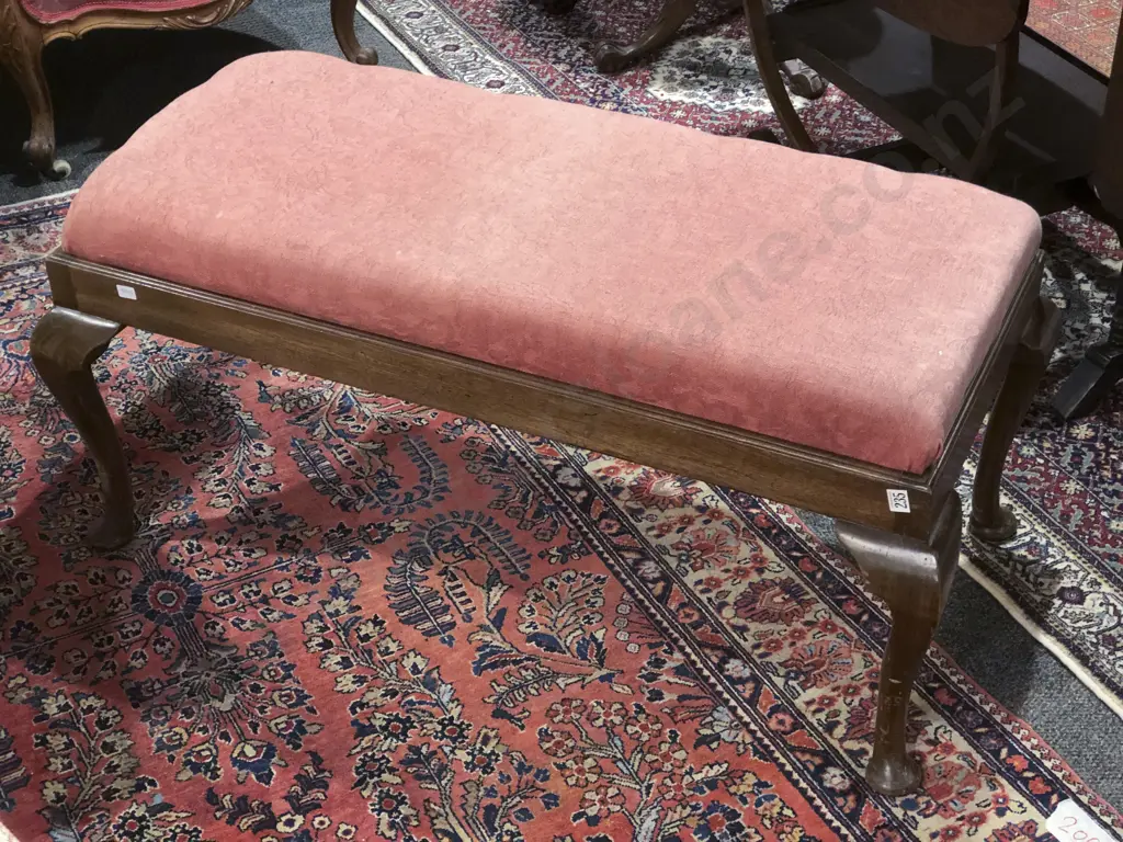 Mahogany Rectangular Dressing Stool Image 1++