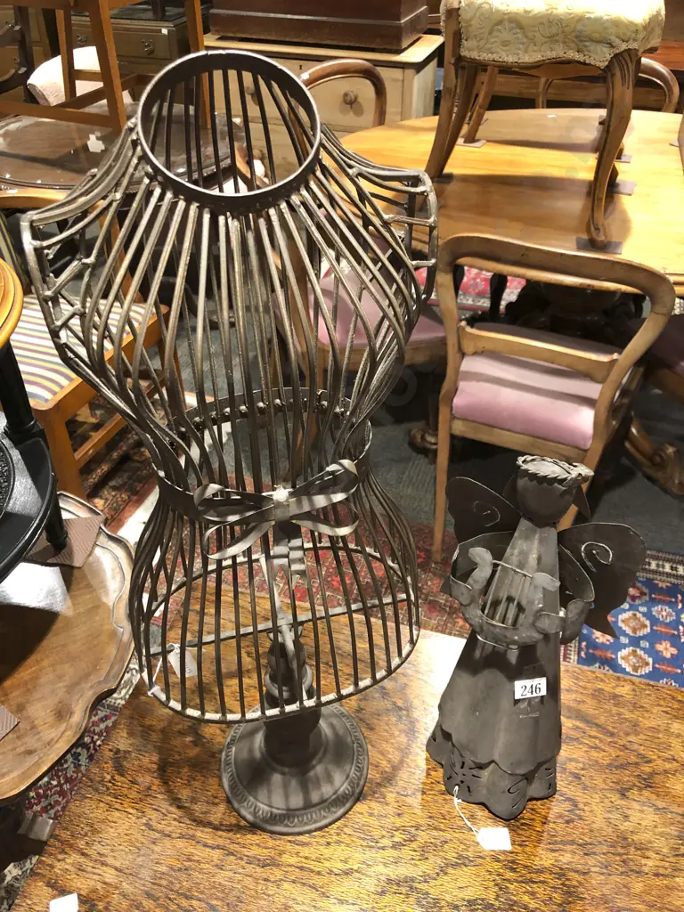 Metal Angel Ornament and Small Wire Form Dress Makers Dummy Image 1++