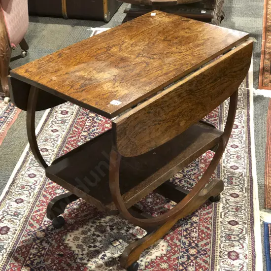 Art Deco Oak Tea Trolley
