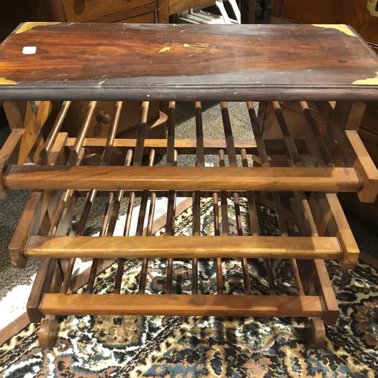 Walnut Four Tier Magazine Table
