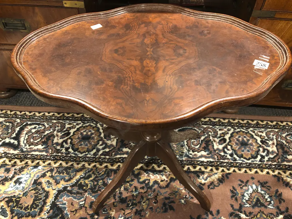 Repro. Walnut Wine Table Image 1++