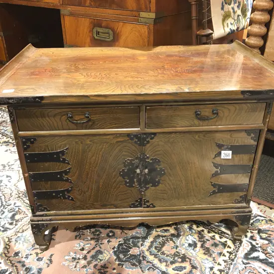 Korean Metal Bound Side Cabinet