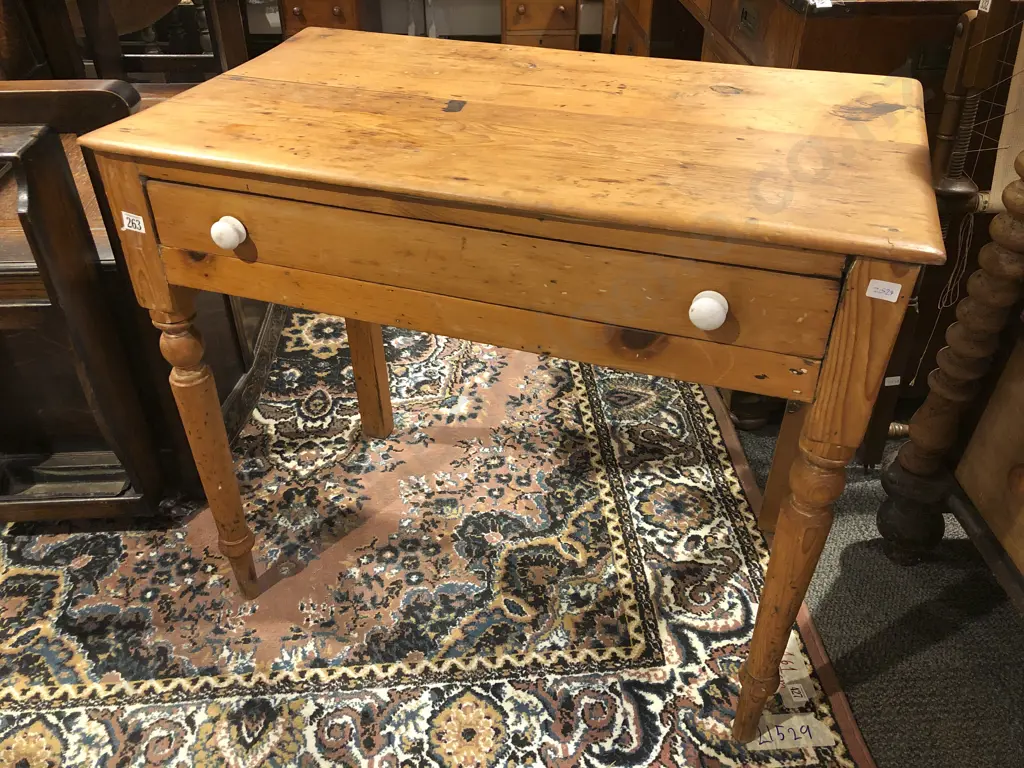 Victorian Pine Oblong Side Table Image 1++