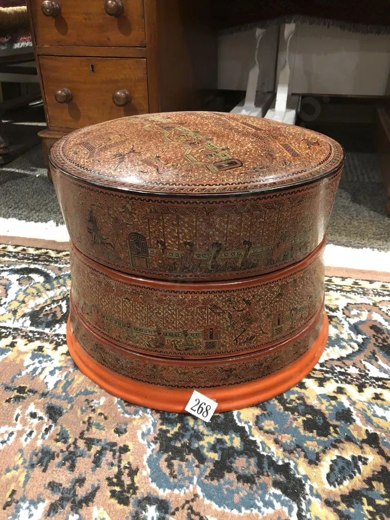 Ornate Persian Three Tier Circular Food Box Image 1++