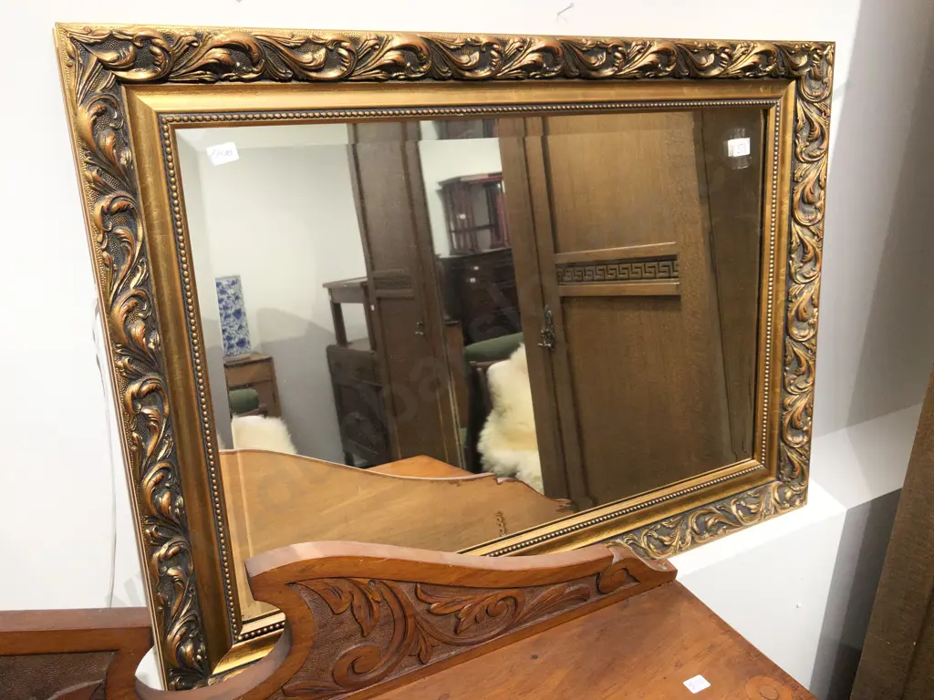Modern Gilt Framed Rectangular Wall Mirror Image 1++