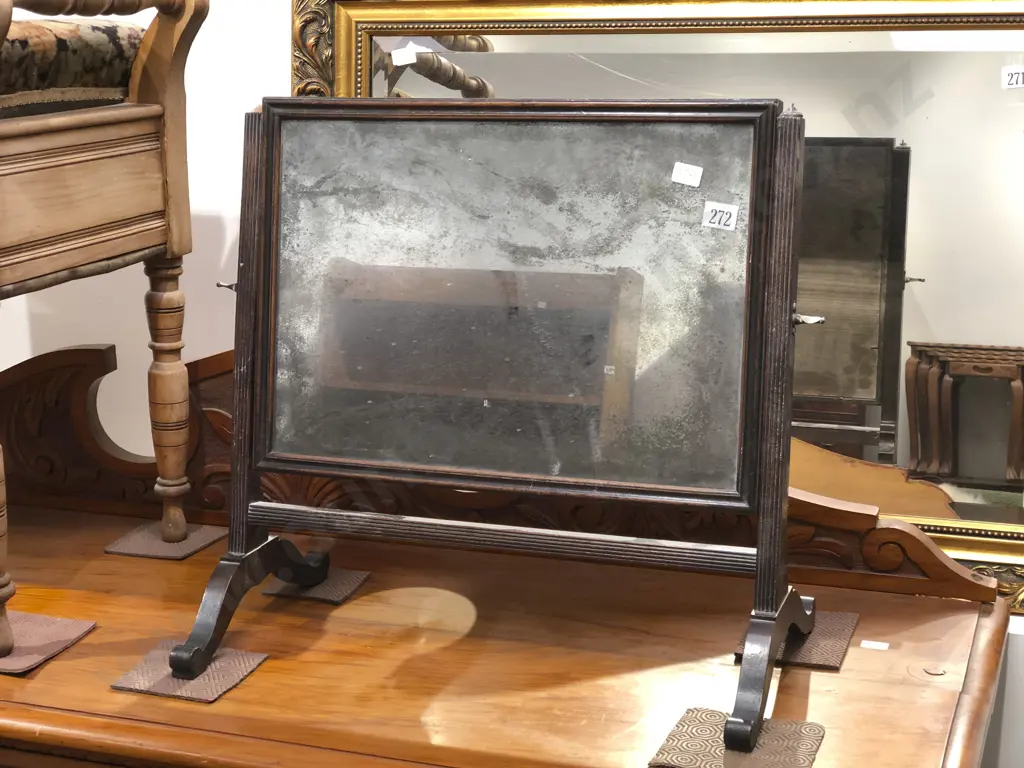 Geo III Mahogany Swing Toilet Mirror Image 1++