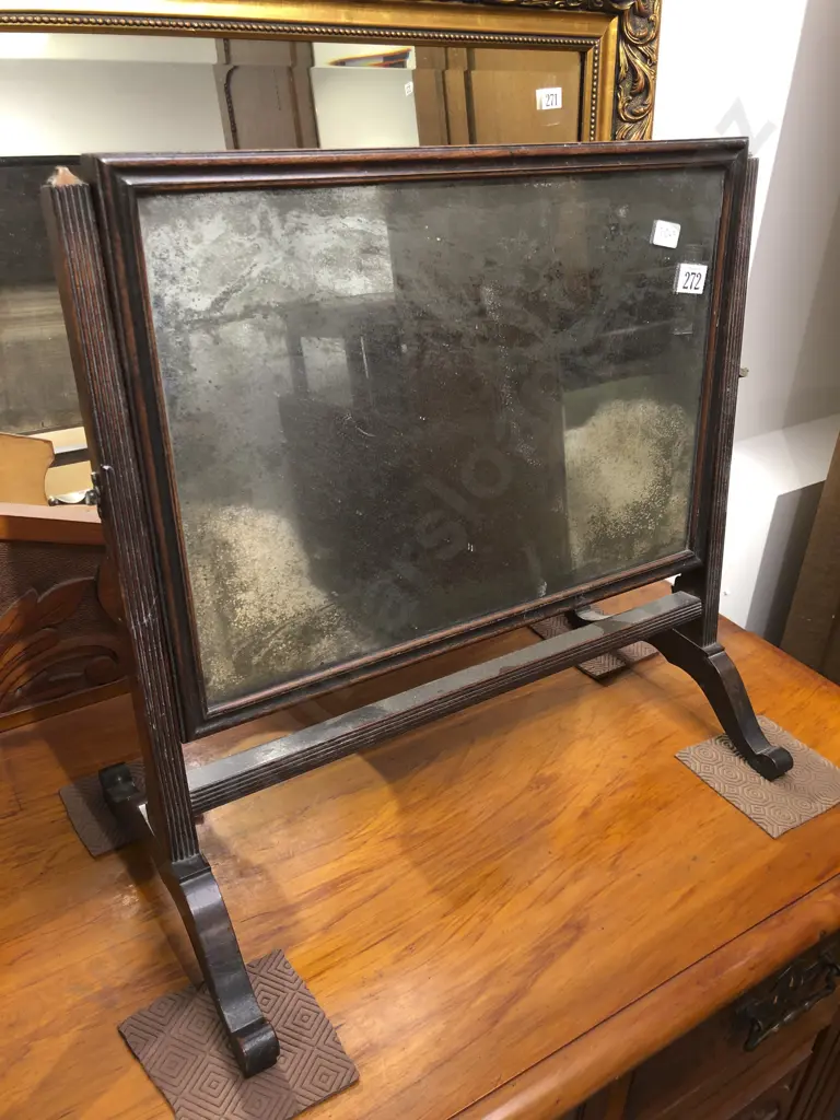 Geo III Mahogany Swing Toilet Mirror Image 1++