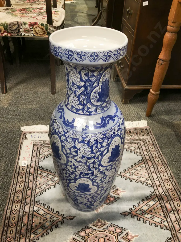 Large Modern Blue and White Vase Image 1++