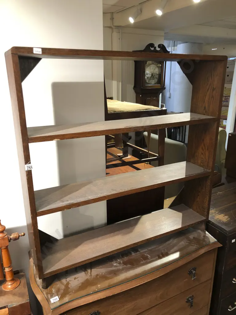 Oak Open Bookcase Image 1++
