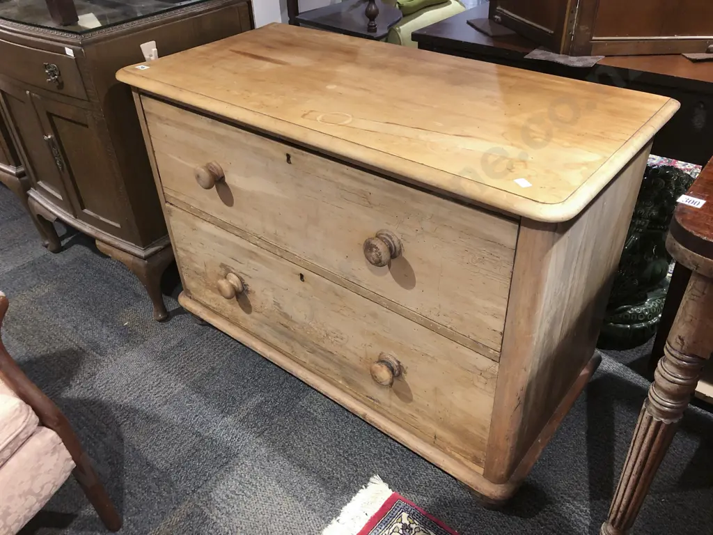 Victorian Pine Two Drawer Chest Image 1++