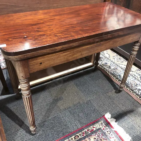 Regency Mahogany Fold Over Tea Table