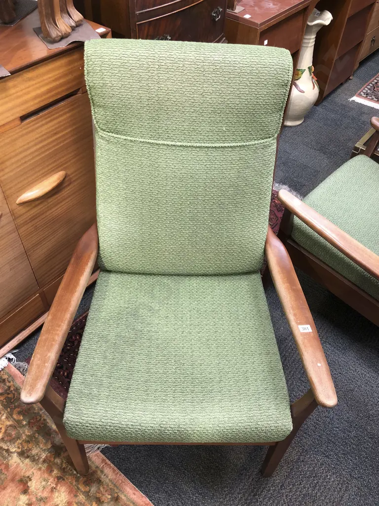 Pair of Don Retro Teak Armchairs Image 1++