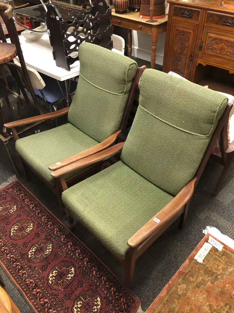 Pair of Don Retro Teak Armchairs Image 1++