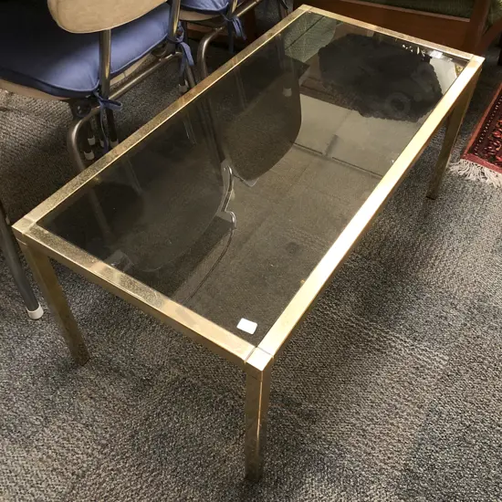 1970's Glass Top Coffee Table
