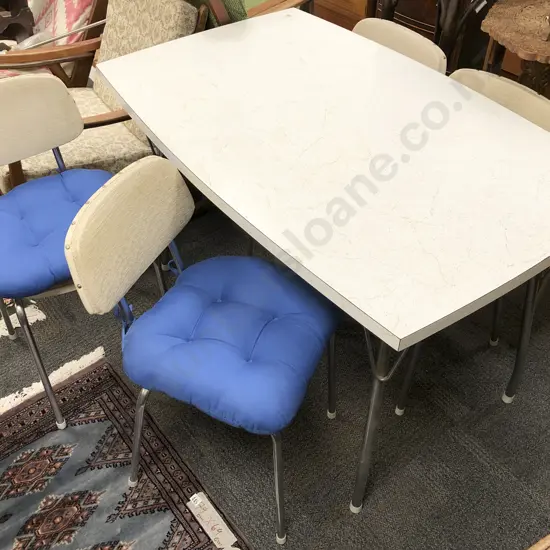 Retro Formica Top Kitchen Table and Four Chairs
