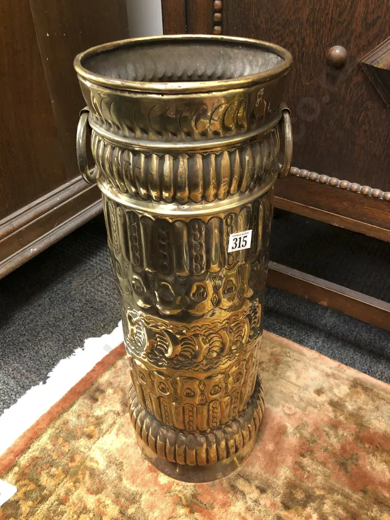 Embossed Brass Stick Stand Image 1++