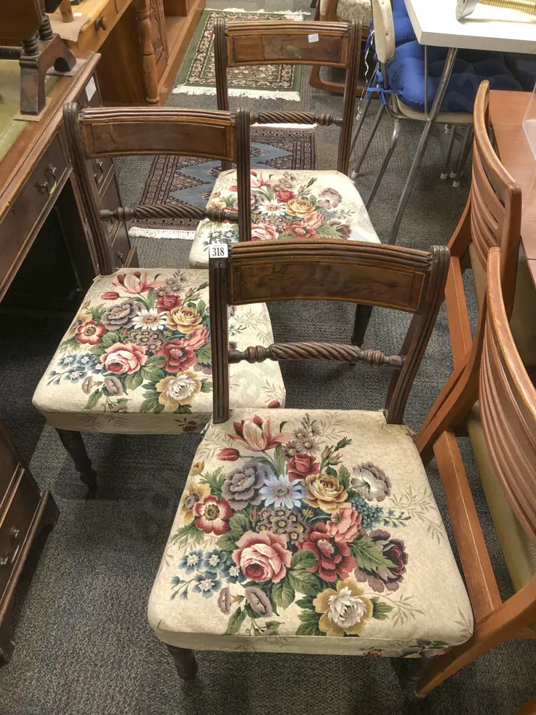 Set of Three Regency Mahogany Dining Chairs Image 1++