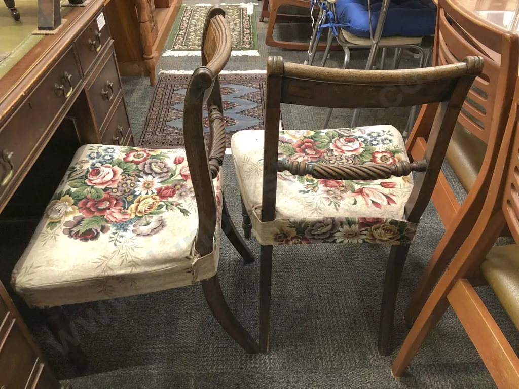 Set of Three Regency Mahogany Dining Chairs Image 1++