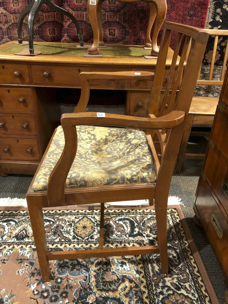 Geo III Style Mahogany Open Arm Chair Image 1++