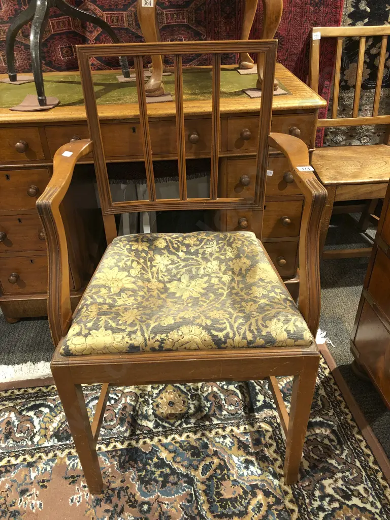 Geo III Style Mahogany Open Arm Chair Image 1++