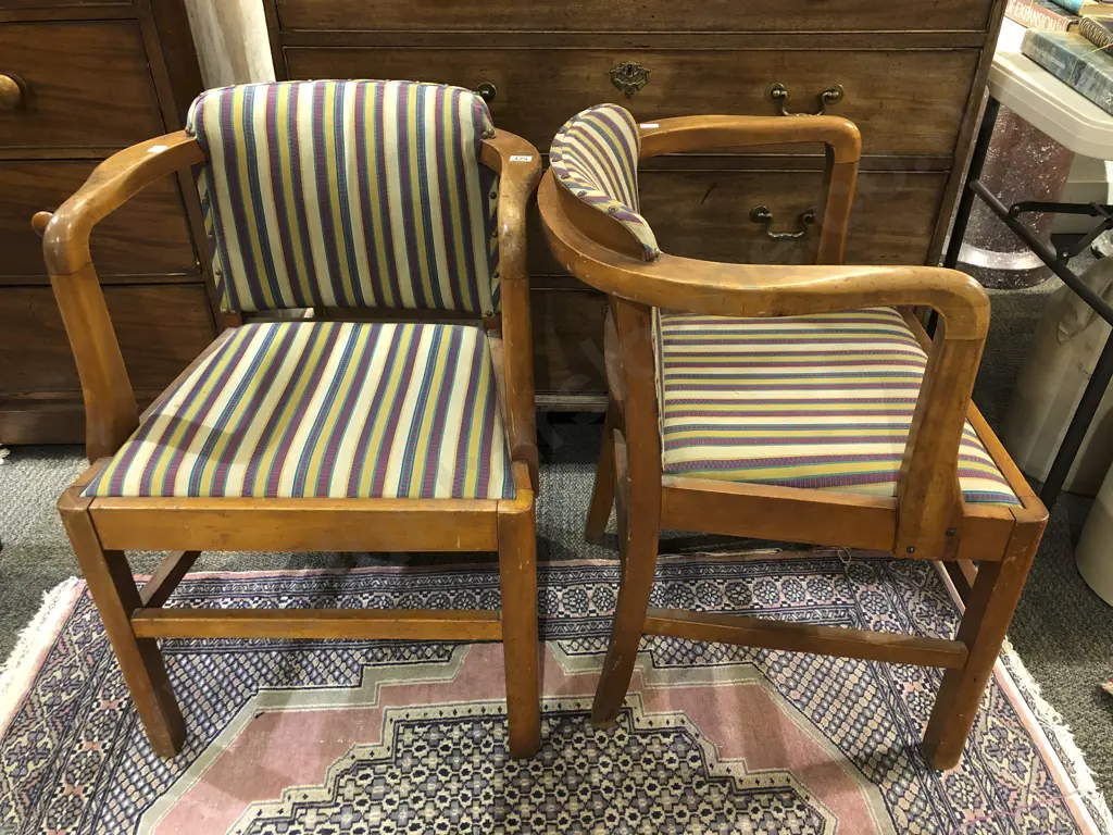 Pair of Art Deco Open Arm Chairs Image 1++