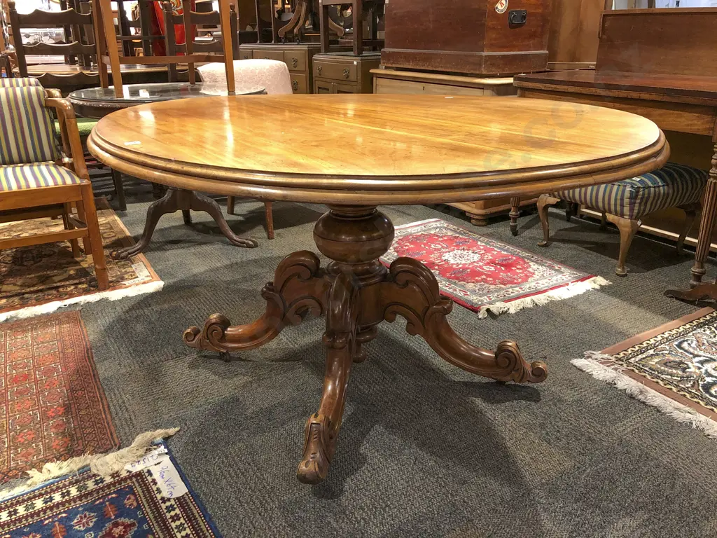 Victorian Mahogany Oval Breakfast Table Image 1++