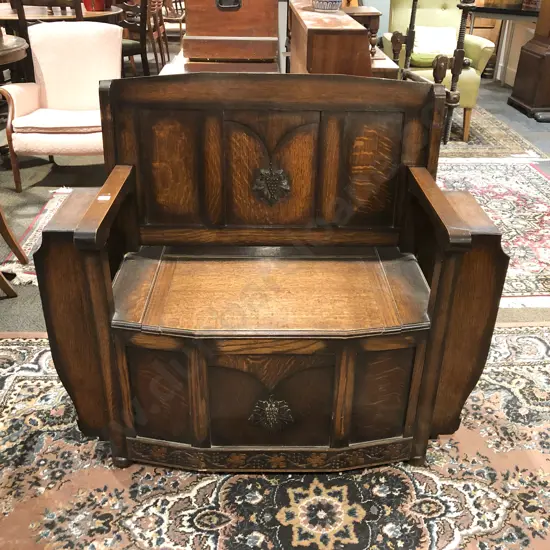 1920's Oak Monks Bench