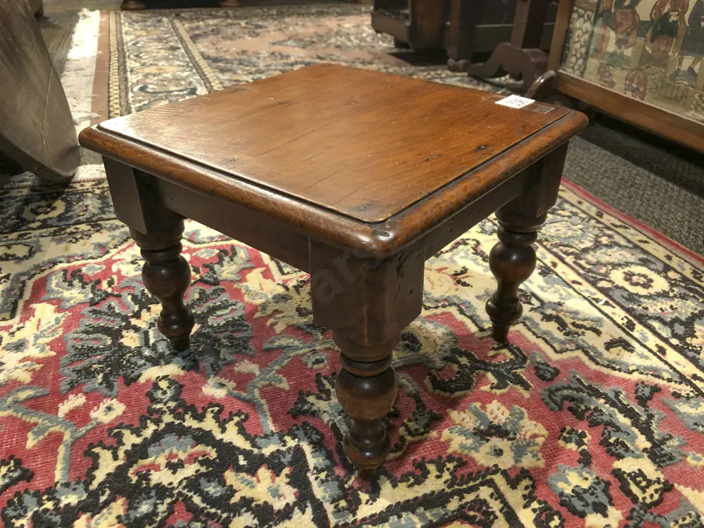 Small Victorian Stained Beech Stool Image 1++